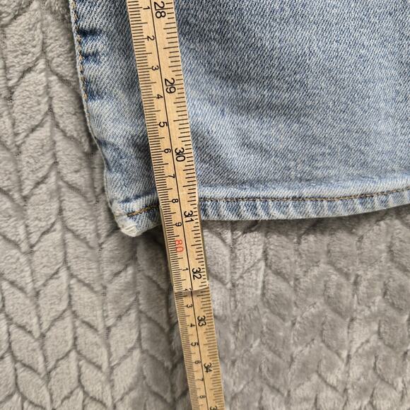 RSQ Flared High Rise Denim Jeans Size 25x31 Light‎ Wash Stressing Faded - Picture 6 of 12